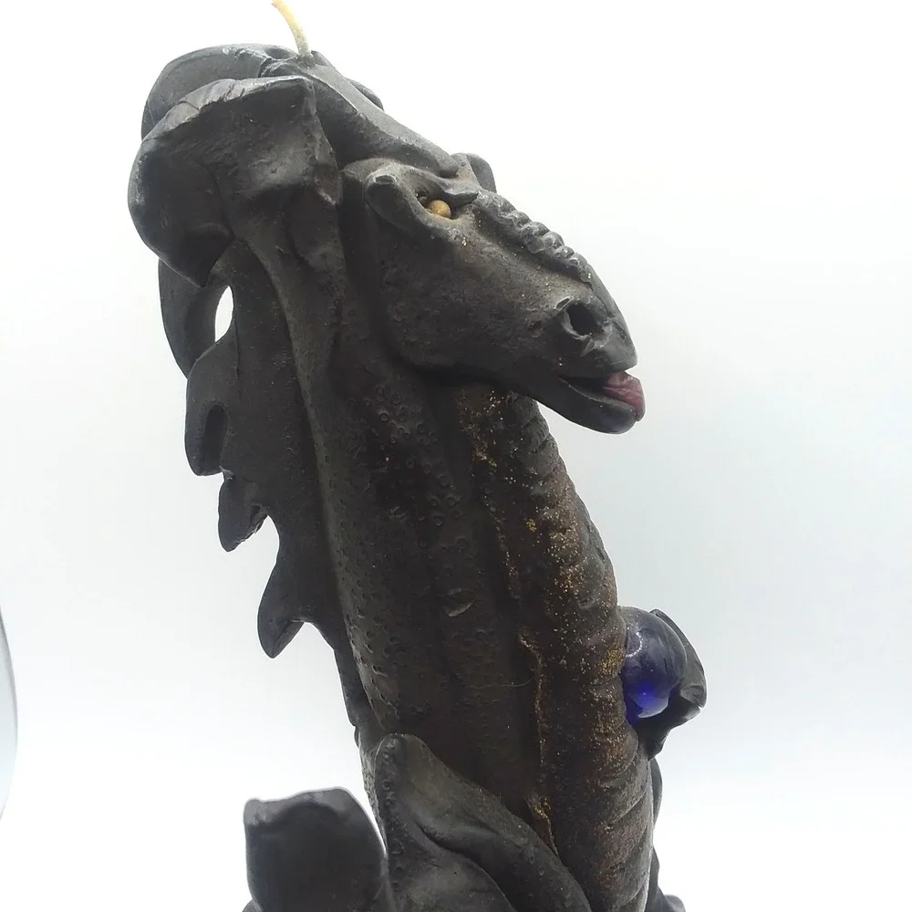 Northern Lights Signed Dragon Candle Gothic Winged‎ 9